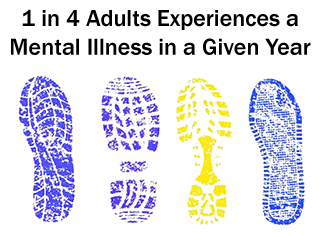 1 in 4 adults experience a mental illness